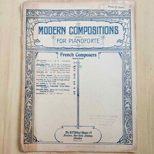 Antique Sheet Music Ephemera 4 pgs Modern Compositions for Pianoforte French